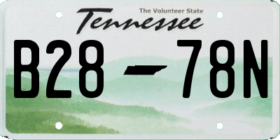 TN license plate B2878N