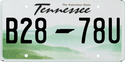 TN license plate B2878U