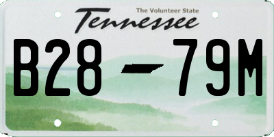 TN license plate B2879M
