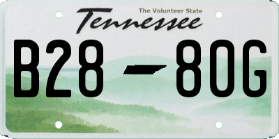 TN license plate B2880G