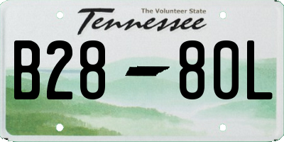 TN license plate B2880L