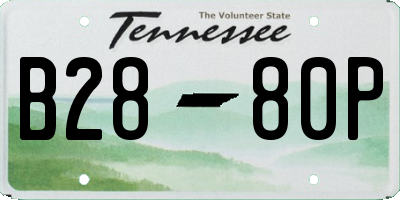 TN license plate B2880P