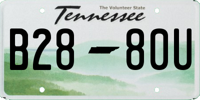 TN license plate B2880U