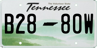TN license plate B2880W