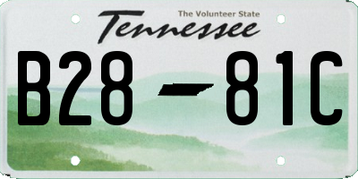 TN license plate B2881C