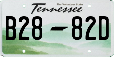 TN license plate B2882D