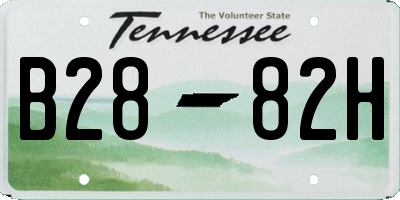 TN license plate B2882H