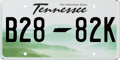 TN license plate B2882K