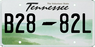 TN license plate B2882L