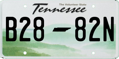 TN license plate B2882N