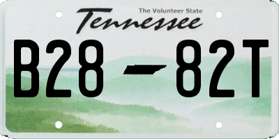 TN license plate B2882T