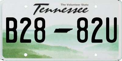 TN license plate B2882U