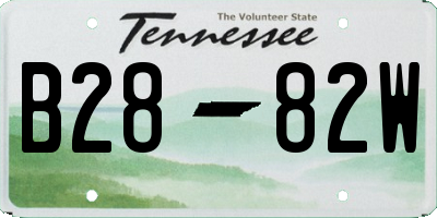 TN license plate B2882W