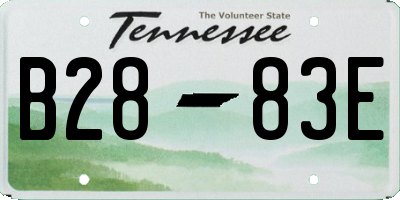 TN license plate B2883E