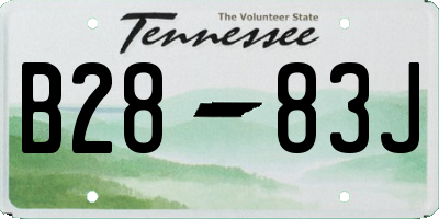 TN license plate B2883J