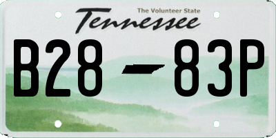 TN license plate B2883P