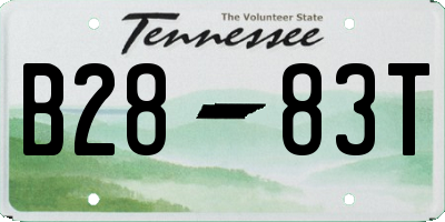 TN license plate B2883T