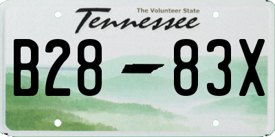 TN license plate B2883X