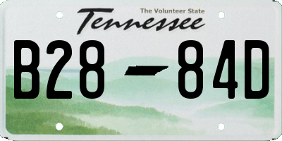 TN license plate B2884D