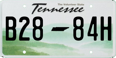 TN license plate B2884H