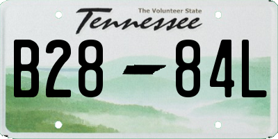 TN license plate B2884L