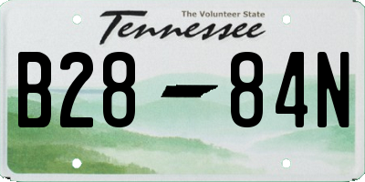TN license plate B2884N