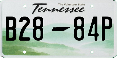 TN license plate B2884P