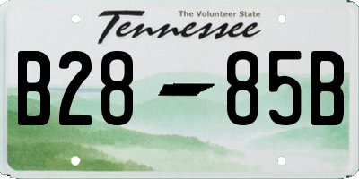 TN license plate B2885B
