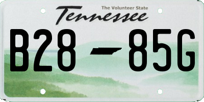 TN license plate B2885G