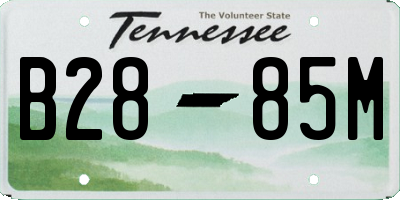 TN license plate B2885M