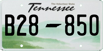 TN license plate B2885O