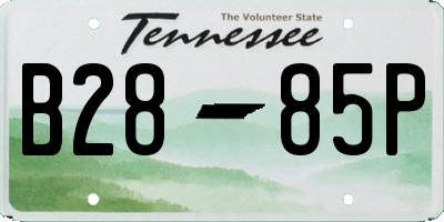 TN license plate B2885P