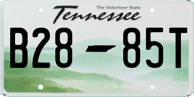 TN license plate B2885T
