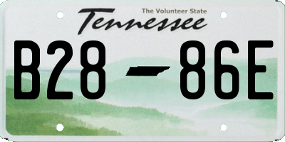 TN license plate B2886E