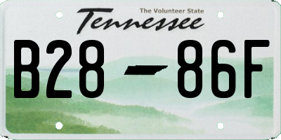 TN license plate B2886F