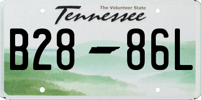 TN license plate B2886L
