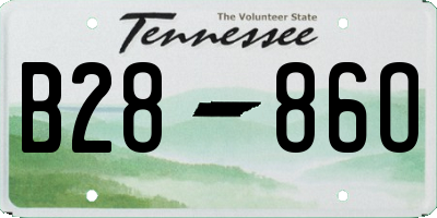 TN license plate B2886O