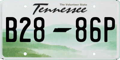 TN license plate B2886P