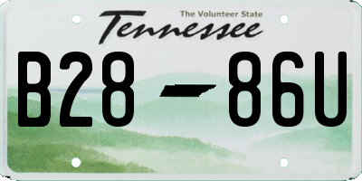 TN license plate B2886U