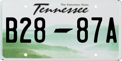 TN license plate B2887A