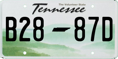 TN license plate B2887D