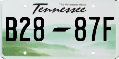 TN license plate B2887F