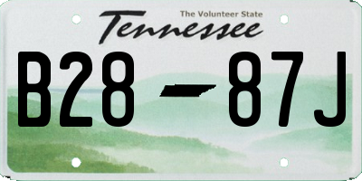 TN license plate B2887J