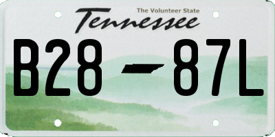 TN license plate B2887L