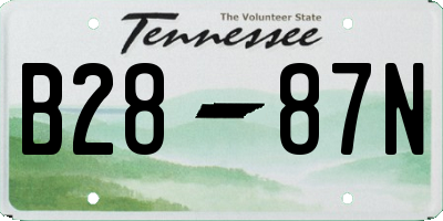 TN license plate B2887N