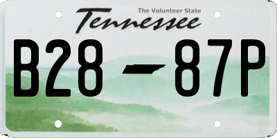 TN license plate B2887P
