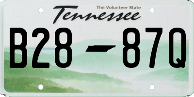 TN license plate B2887Q