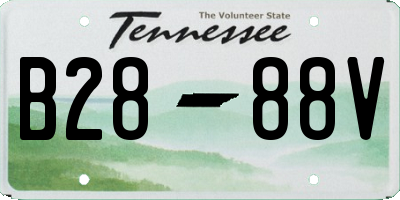 TN license plate B2888V