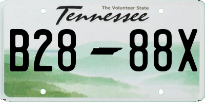 TN license plate B2888X