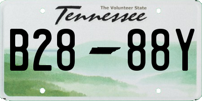 TN license plate B2888Y